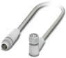 Sensor actuator cable, M8-cable socket, angled to M8-cable socket, angled, 4 pole, 0.6 m, PP-EPDM, gray, 4 A, 1406863