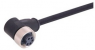 Sensor actuator cable, 7/8"-cable socket, angled to open end, 4 pole + PE, 1.5 m, PUR, black, 21349900598015