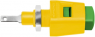 Quick pressure clamp, yellow/green, 30 VAC/60 VDC, 5 A, faston plug, nickel-plated, ESD 6554 / GNGE