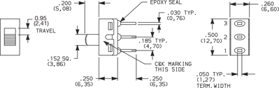 1101M2S3CQE2 C & K Slide Switches and Coding Switches Image 2