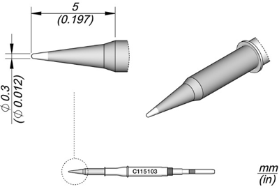 C115103 JBC Soldering tips, desoldering tips and hot air nozzles Image 2