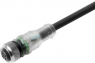 Sensor actuator cable, M12-cable socket, straight to open end, 4 pole, 2 m, PUR, black, 4 A, 1094190200