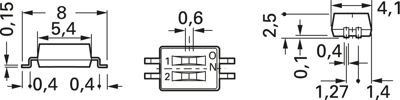 CHS-02B Nidec Copal Slide Switches and Coding Switches