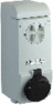 CEE wall socket, 4 pole, 63 A/480-500 V, black, IP65, PKB63P544