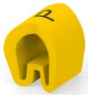 PVC cable maker, imprint "P", (L x W x H) 4.75 x 4.5 x 5.8 mm, max. bundle Ø 5.7 mm, yellow, EC0898-000