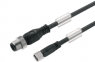 Sensor actuator cable, M12-cable plug, straight to M8-cable socket, straight, 3 pole, 0.3 m, PUR, black, 4 A, 1009170030