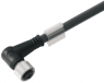 Sensor actuator cable, M12-cable socket, angled to open end, 3 pole, 1.5 m, PUR, black, 4 A, 1906950150