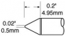 Soldering tip, Blade shape, (T x W) 0.5 x 0.5 mm, 330 °C, STP-CN05