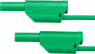 Measuring lead with (4 mm plug, spring-loaded, straight) to (4 mm plug, spring-loaded, straight), 1 m, green, PVC, 2.5 mm², CAT III