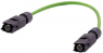 Sensor actuator cable, Han 1A CA M12, D coding to Han 1A CA M12, D coding, 4 pole, 1 m, PVC, green, 33504646807010