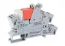 Relay module, Uin 60 VDC, 2 changeover contacts, 8A, Red status, Module width 15 mm, 2,50 mm², gray