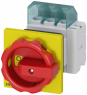 Emergency stop load-break switch, Rotary actuator, 3 pole, 25 A, 690 V, (W x H x D) 67 x 84 x 116.5 mm, front mounting, 3LD2154-1TP53