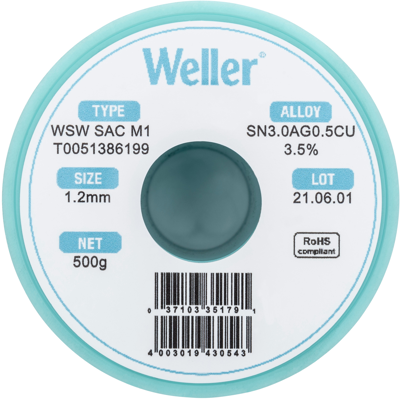 WSW SAC M1 1,2MM 500G Weller Solder Wires Image 3