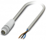 Sensor actuator cable, M8-cable plug, straight to open end, 3 pole, 10 m, PP-EPDM, gray, 4 A, 1406472