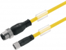 Sensor actuator cable, M12-cable plug, straight to M8-cable socket, straight, 4 pole, 1.5 m, PUR, yellow, 4 A, 1093100150