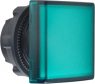 Signal light, illuminable, waistband square, green, front ring black, mounting Ø 22 mm, ZB5CV033