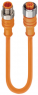 Sensor actuator cable, M12-cable plug, straight to M12-cable socket, straight, 4 pole, 3 m, PVC, orange, 4 A, 81037