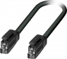 Patch cable, SPE cable plug, straight to SPE cable plug, straight, Cat B, S/FTP, TPU, 1 m, black