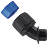 45° hose fitting, M20, 12 mm, Polyamide/TPE, IP66/IP67/IP68/IP69K, black, (L) 58 mm