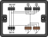 Distribution box, Two-way circuit, 1 input, 5 outputs, Cod. A, S, MIDI, black