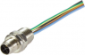 Sensor actuator cable, M12-flange plug, straight to open end, 4 pole, 0.3 m, 12 A, 21033991401