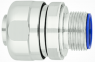 Straight hose fitting, M16, 16 mm, stainless steel, IP68, silver, (L) 46 mm