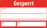 Label, text: "Gesperrt", (W) 30 mm, vinyl, 088.53-9-30X50-A