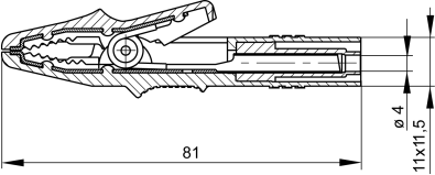 AK 2 B SW Hirschmann Test & Measurement Aligator Clips Image 2