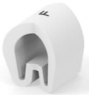 PVC cable maker, imprint "F", (L x W x H) 4.75 x 4.5 x 3.7 mm, max. bundle Ø 3.2 mm, white, EC0320-000