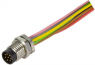 Sensor actuator cable, M8-flange plug, straight to open end, 8 pole, 0.2 m, 1.5 A, 21023531800