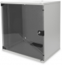 12 HE wall enclosure with glass door, (H x W x D) 595 x 540 x 400 mm, IP20, sheet steel, gray, DN-19 12-U-S-1