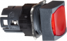 Pushbutton, illuminable, latching, waistband square, red, front ring black, mounting Ø 16 mm, ZB6CF4