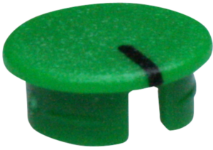 Front cap, with line, green, KKS, for rotary knobs size 13.5, A4113105