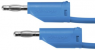 Measuring lead with (4 mm plug, spring-loaded, straight) to (4 mm plug, spring-loaded, straight), 2 m, blue, PVC, 1.0 mm², CAT II