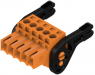 Socket header, 5 pole, pitch 3.5 mm, straight, orange, 1687680000