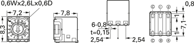 S-7051EA Nidec Copal Slide Switches and Coding Switches