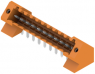 Pin header, 11 pole, pitch 3.5 mm, angled, orange, 1643420000