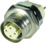 Socket, 4 pole, solder cup, screw locking, straight, 21033812431