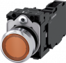 Pushbutton, amber, illuminated  (amber), mounting Ø 22.3 mm, IP20/IP66/IP67/IP69/IP69K, 3SU1153-0AB00-1FA0