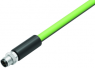 Sensor actuator cable, M8-cable plug, straight to open end, 4 pole, 2 m, PUR, green, 4 A, 77 5429 0000 50704-0200