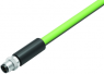 Sensor actuator cable, M8-cable plug, straight to open end, 4 pole, 5 m, PUR, green, 4 A, 77 5429 0000 50704-0500