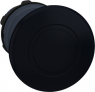 Pushbutton, unlit, latching, waistband round, black, front ring black, mounting Ø 22 mm, ZB5AT2