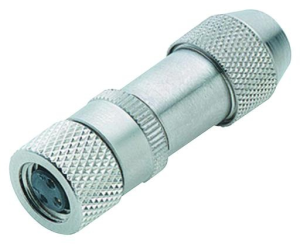 Jack, M8, 4 pole, solder connection, screw locking, straight, 99 3362 00 04