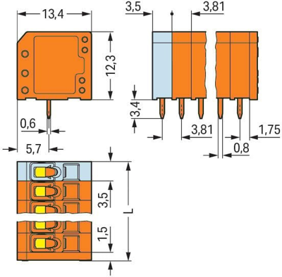 739-340 WAGO PCB Terminal Blocks Image 2