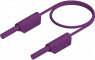 Measuring lead with (2 mm plug, spring-loaded, straight) to (2 mm plug, spring-loaded, straight), 250 mm, purple, PVC, 1.0 mm², CAT III