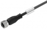 Sensor actuator cable, M12-cable socket, straight to open end, 8 pole, 1.5 m, PUR, black, 2 A, 1865870150