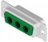 D-Sub socket, 3 pole, 3W3, unequipped, straight, crimp connection, 3003W3SXX99A10X