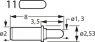 Short stroke test pin with probe, round head, Ø 2 mm, travel  2.2 mm, pitch 2.7 mm, L 8 mm, F70211B130G015