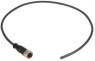 Sensor actuator cable, M12-cable plug, straight to open end, 3 pole, 0.5 m, PUR, black, 21348500390005