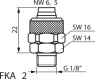 Rapid action screw fitting, FKA 2, Rapid action screw fitting, 26 mm